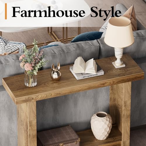 LIFECHOVY Farmhouse Wood Entryway Table Narrow Console Tables with Storage