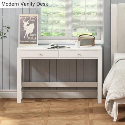 ChooChoo 39.4 Inches Farmhouse Computer Desk with 2 Drawers