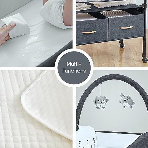 BabyBond Portable Baby Changing Table with 2 Storage Baskets (Grey)