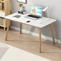 IOTXY Simple Wooden Writing Desk - 47" W PC Laptop Computer Table, White