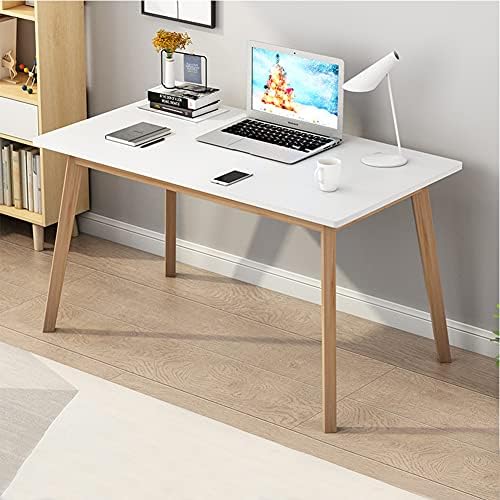 IOTXY Simple Wooden Writing Desk - 47" W PC Laptop Computer Table, White