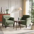 Kromax Accent Chair for Living Room Set of 2, Comfy Reading Armchair, Green
