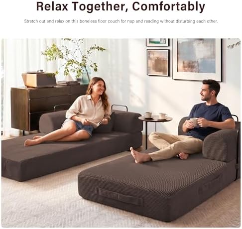 79" Convertible Sofa Bed, Boneless Sleeper Futon Couch for Living Room