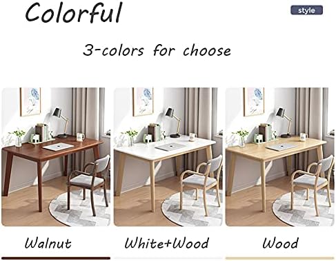 IOTXY Simple Wooden Writing Desk - 47" W PC Laptop Computer Table, White