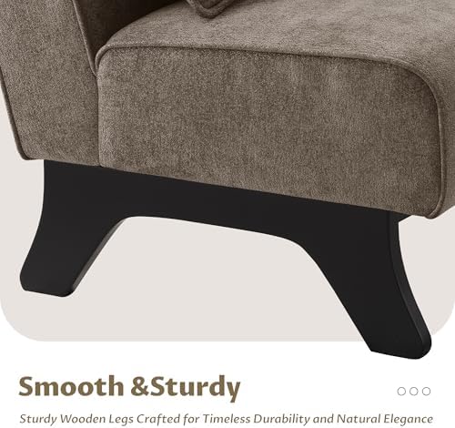 Armless Accent Chair Comfy Upholstered Modern Living Room Side Chair