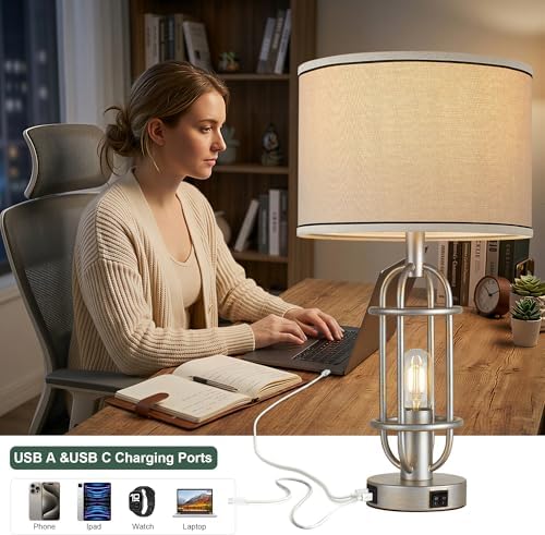 Reaketon 22.3”Farmhouse Table Lamps for Living Room, Bedroom Lamps Set of 2