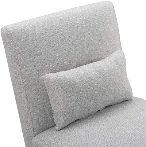 Serta Palisades Slipper Accent Chair, Modern Armless Design, Ideal for Smaller Spaces, Cushioned Seat and Back, Pebble Gray
