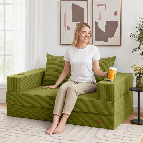 COMAX Boneless Futon Sofa Bed, 59" Small Low-Profile Floor Couch