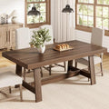 IRONCK 71" Farmhouse Dining Table for 6-8, Walnut