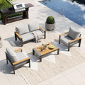 Aoxun Patio Furniture Set, Aluminum Outdoor Furniture with Oversized Seats