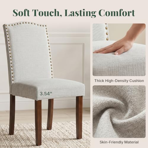Upholstered Dining Chair Set of 4, Farmhouse Fabric Kitchen Chair
