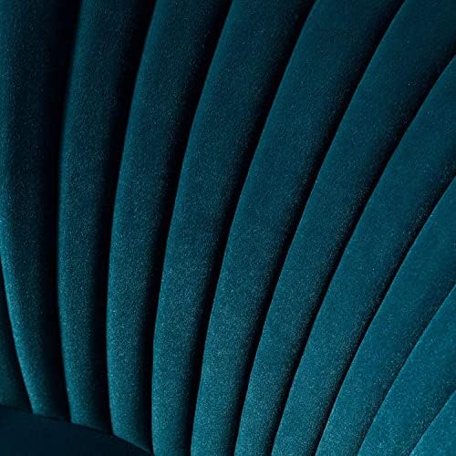 HULALA HOME Velvet Accent Chair, Modern Upholstered Cute Side Chair with Gold Metal Legs, Armless Wingback Slipper Chair Comfy Living Room Chair for Bedroom Guest Room Vanity,Teal