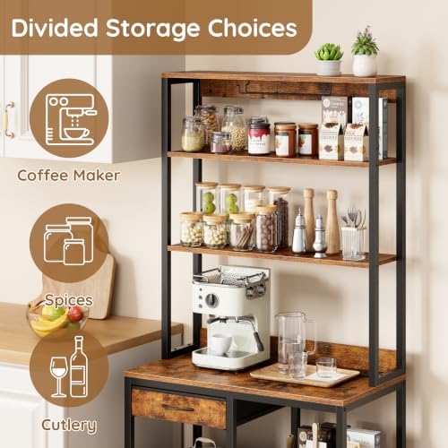 LIFECHOVY 67.7" Tall Bar Cabinet with Power Outlets