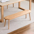 Solid Oak Dining Bench, 55.1 Inch Wood Bench for Dining Room