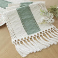 FEXIA Boho Table Runner for Home Decor 12x36 Sage Green Fall Decorations