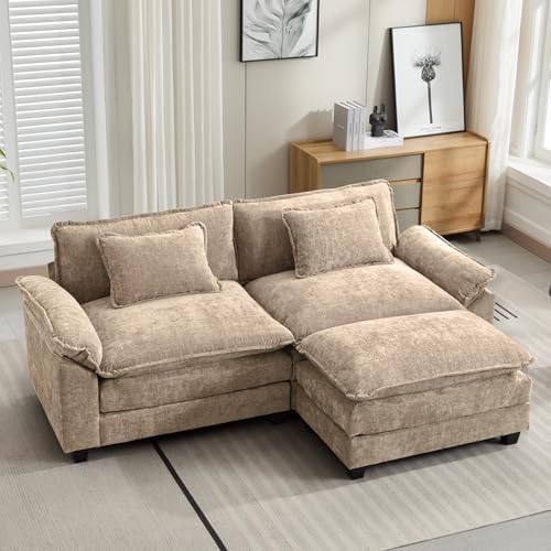 Oprisen 86" Modular Sectional Sofa, Comfy Deep Cloud Couch with Ottoman