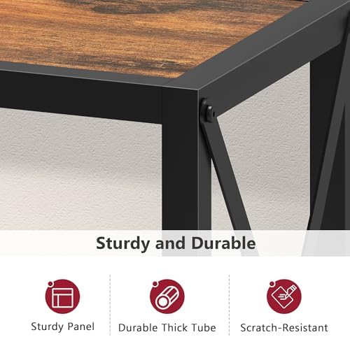 Tajsoon Console Table 41.8", 2 Tier Industrial Entryway Table with Shelves