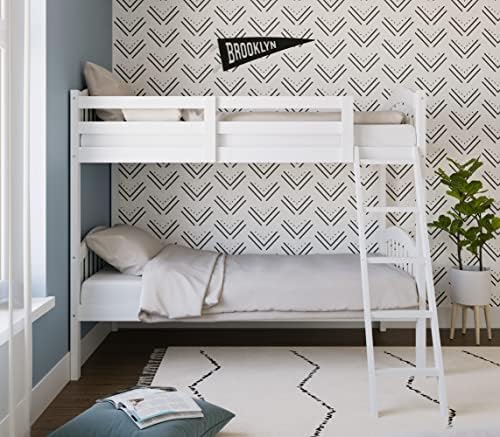 Storkcraft Long Horn Twin-Over-Twin Bunk Bed, White