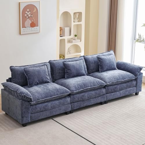 Oprisen 120" Modular Sectional Sofa, Comfy 3 Seater Deep Cloud Couch