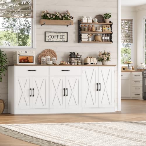 HOSTACK 71" W Kitchen Buffet Cabinet with Storage, Large Coffee Bar Cabinet
