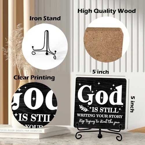Home Decor, Farmhouse Shelf Decor For Living Room, Boho Aesthetic Table Decorations, Christian Gifts For Women Men, Entryway Tv Stand Fireplace Mantle Coffee Table Decoration (story-03)
