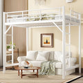 Bellemave Twin Loft Bed, Metal Round Pipe, Dual Ladders, Save Space, White