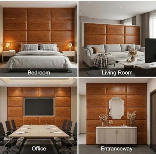 Xuhal 94.48 x 29.52 in Peel and Stick King Headboard, 12 Panels, Oak