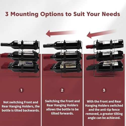 3 Tier Stackable Wine Rack Countertop, 12 Wine Bottle Holder for Cabinet