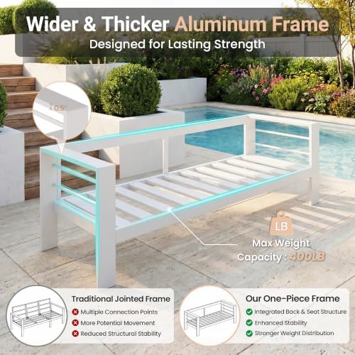 Solaste Outdoor Loveseat, Aluminum Patio Furniture Sofa for All-Weather