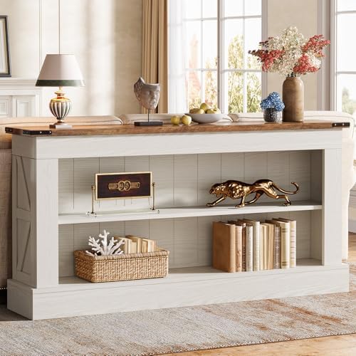 Tribesigns 63" Console Table, 3-Tier Entryway Table with Storage Shelves