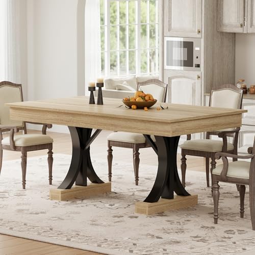 Garvee Farmhouse Dining Table for 6-8, 71-Inch Dining Table