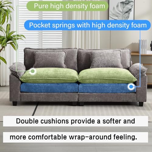 Oprisen 86" Modular Sectional Sofa, Comfy Loveseat Deep Cloud Couch