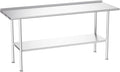 Atelicf NSF Stainless Steel Prep Table 24X72 inch with Backsplash