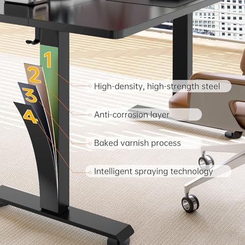 Veken 39.4 Inch Large Electric Standing Desk, Gaming Table, Black
