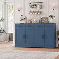 HOSTACK 60" W Sideboard Buffet Cabinet with Storage, Kitchen Cabinet, Blue