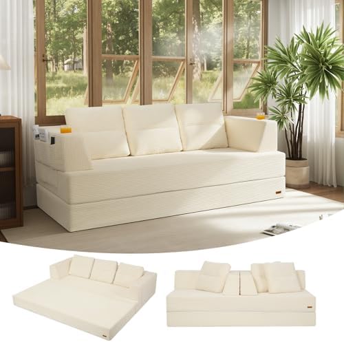 COMAX Futon Sofa Bed, Convertible Sofa Bed, Folding Boneless Couches