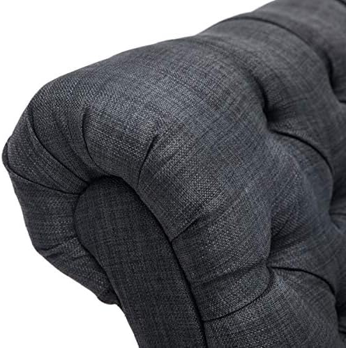 Armless Modern Accent Chairs Set of 2 for Bedroom, Gray Fabric