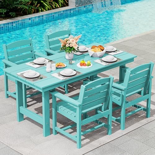 SERWALL Patio Dining Chair Set of 2,All Weather HDPE Dining Chair, Aruba