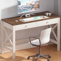 ChooChoo 39.4 Inches Farmhouse Computer Desk with 2 Drawers