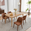 GarveeHome Wooden Dining Chair Set of 4 Upholstered Leather Dining Chair