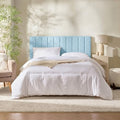 Nestl Upholstered Full Headboard - Easy Assemble Channel Stitched Headboard Full Size - Wall Mounted Headboards with 3D Soundproof Wall Panels Peel & Stick Floating Headboards, 08-Ice Blue