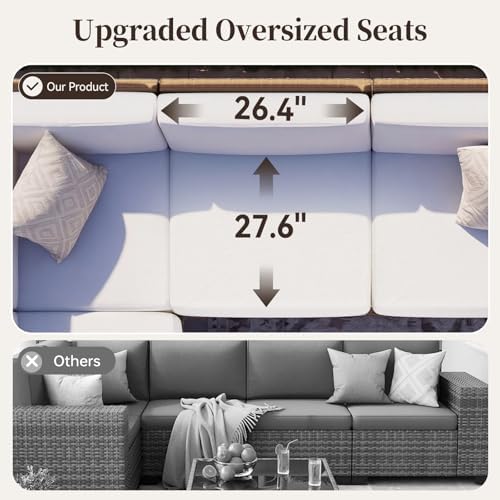 LazySunsets Patio Furniture Set with 10'' Ultra-Thick Cushions