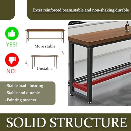 Bar Height Table 55'' Long Bar Table Solid Wood Farmhouse Bar Table
