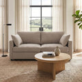 Iroomy Modular Sectional Loveseat Couch, Modern Chenille Sofa, Khaki