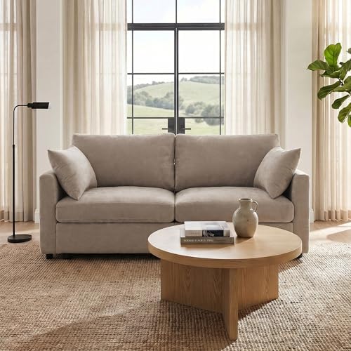 Iroomy Modular Sectional Loveseat Couch, Modern Chenille Sofa, Khaki