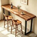 Bar Height Table Long Bar Table Solid Wood Farmhouse Bar Table Industrial Long Bar Height Table for Kitchen Coffee Shop, Pub, No Stool (Natural Wood Color, 78.8" L x 17.7" W x 41.3" H)