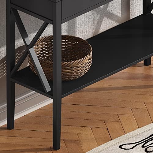 ChooChoo 39" Entryway Table with Drawers and Storage Shelf