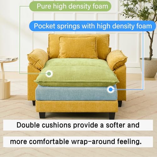 Oprisen 53" Modular Sectional Sofa, Comfy Deep Cloud Couch with Ottoman