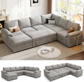 106'' Sleeper Sofa with Pull Out Bed, Modular Sectional Sofa , LightGray
