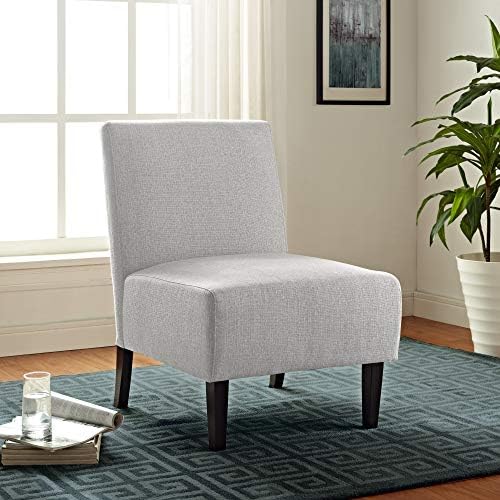 Serta Palisades Slipper Accent Chair, Modern Armless Design, Ideal for Smaller Spaces, Cushioned Seat and Back, Pebble Gray
